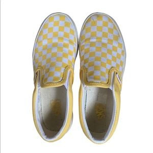 Vans Slip On Checkerboard Skate Shoe - Big Kid - Blazing Yellow
